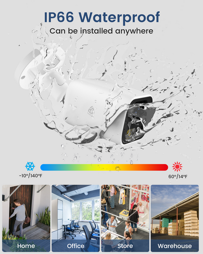 5MP Home Security Camera System | PoE IP Cameras + 8CH NVR with 2TB HDD | Full Color Night Vision | Person/Vehicle Detection | Spotlight Siren