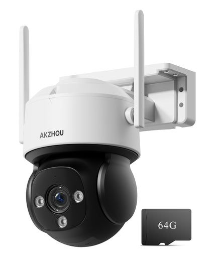 AKZHOU WiFi Camera,PTZ, Up to 128GB Local Storage