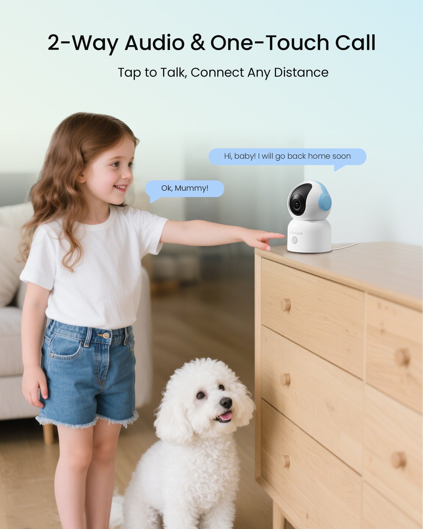 4K 8MP Indoor WiFi Security Camera | 64GB Memory Card  | 360° Pan/Tilt | Human/Pet/Motion Detection | 2-Way Talk