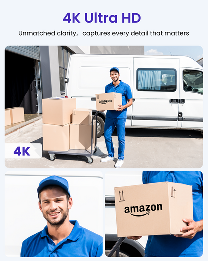 4K 8MP PoE Security Camera System | PoE IP Cameras + 8CH NVR with 2TB HDD | Person/Vehicle Detection | 24/7 Recording  | No Monthly Fee