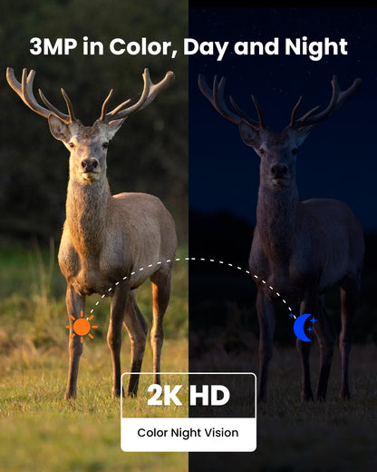 4G LTE Cellular Security Camera, Wireless Solar Security Camera Built in SIM Card, No Wi-Fi Outdoor Solar Powered Camera, 360° Live View, 2K 4MP Color Night Vision, 2 Way Talk, PIR Motion Detection & Alert