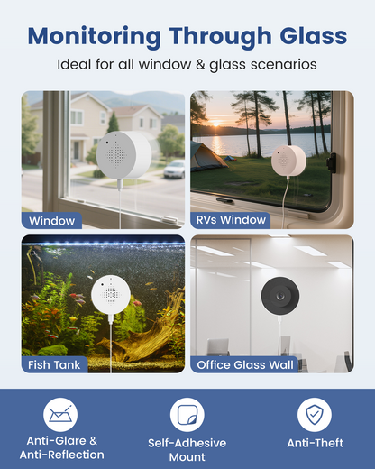 3MP 2K Window Camera, WiFi6 Indoor Camera for Home Security, with Full-Color Night Vision, AI Person/Vehicle/Motion Detection, 24/7 Recording, Easy & Quick Install, Replaces Outdoor Cameras