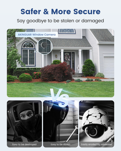 3MP 2K Window Camera, WiFi6 Indoor Camera for Home Security, with Full-Color Night Vision, AI Person/Vehicle/Motion Detection, 24/7 Recording, Easy & Quick Install, Replaces Outdoor Cameras