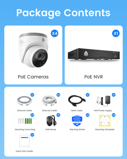 4K PoE Security Camera System, 8CH NVR with 2TB HDD + 8MP Wired PoE IP Cameras with Human/Vehicle Detection, People Counting, 100ft IR Night Vision, 2-Way Audio, for 24/7 Recording, C220