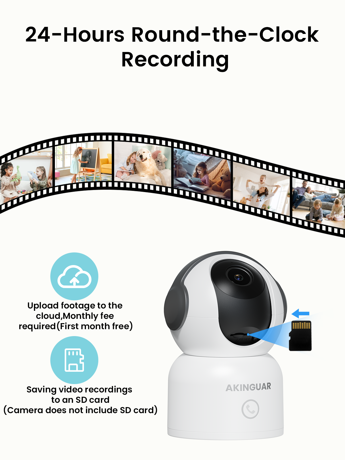 2K Indoor Cameras, 360°Pan/Tilt WiFi Security Camera for Home, with Motion Detection & One-Touch Call, IR Night Vision, Compatible with Alexa