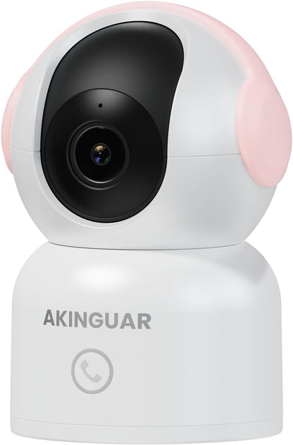 2K Security Camera for Home, 360°Pan Indoor Security Cameras with Motion Detection & One-Touch Call, Color Night Vision, Compatible with Alexa