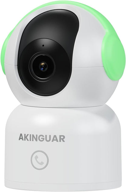 2K Security Camera for Home, 360°Pan Indoor Security Cameras with Motion Detection & One-Touch Call, Color Night Vision, Compatible with Alexa
