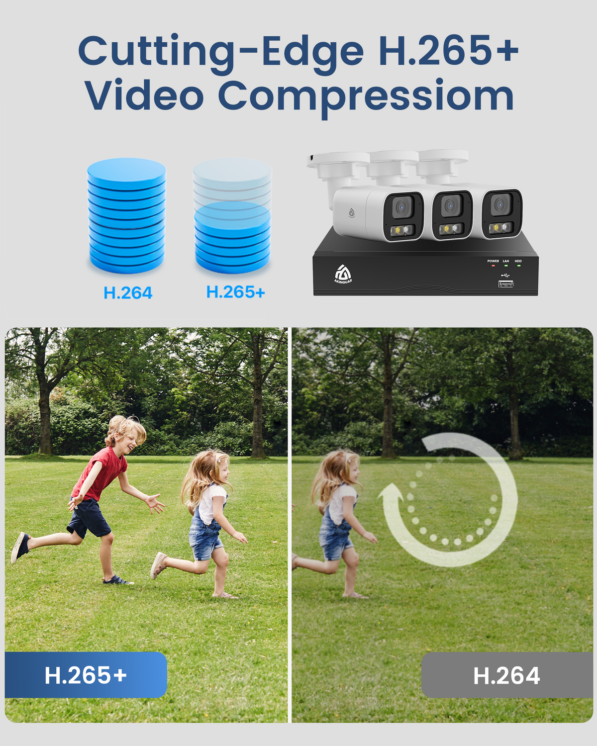 5MP Home Security Camera System | PoE IP Cameras + 8CH NVR with 2TB HDD | Full Color Night Vision | Person/Vehicle Detection | Spotlight Siren