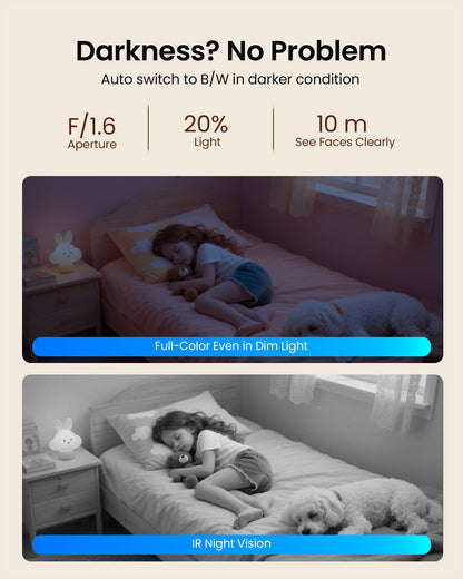 4K 8MP Indoor Security Camera with 64GB Memory Card, 5GHz/2.4GHz WiFi Camera, 360° Pan/Tilt IP Camera, Auto Tracking, AI Human/Face/Pet Detection, Night Vision, 2-Way Audio, One-Touch Call