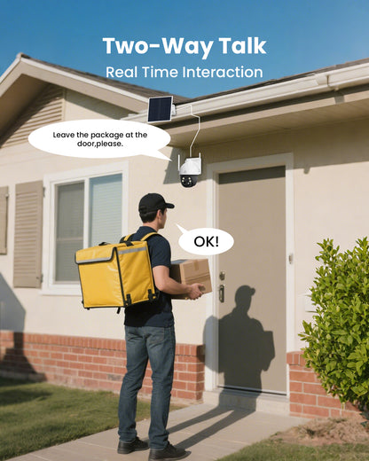 4G LTE Cellular Security Camera, Wireless Solar Security Camera Built in SIM Card, No Wi-Fi Outdoor Solar Powered Camera, 360° Live View, 2K 4MP Color Night Vision, 2 Way Talk, PIR Motion Detection & Alert