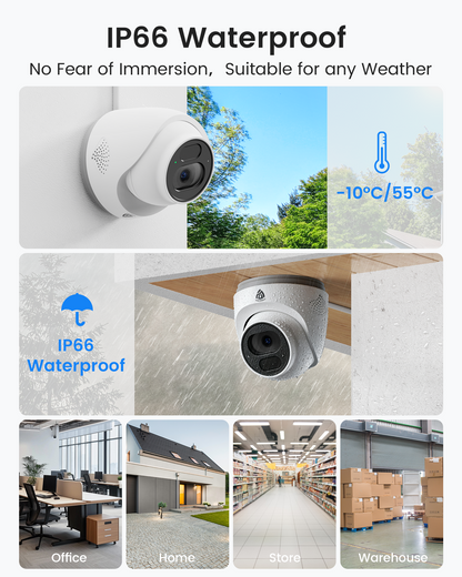 4K PoE Security Camera System, 8CH NVR with 2TB HDD + 8MP Wired PoE IP Cameras with Human/Vehicle Detection, People Counting, 100ft IR Night Vision, 2-Way Audio, for 24/7 Recording, C220