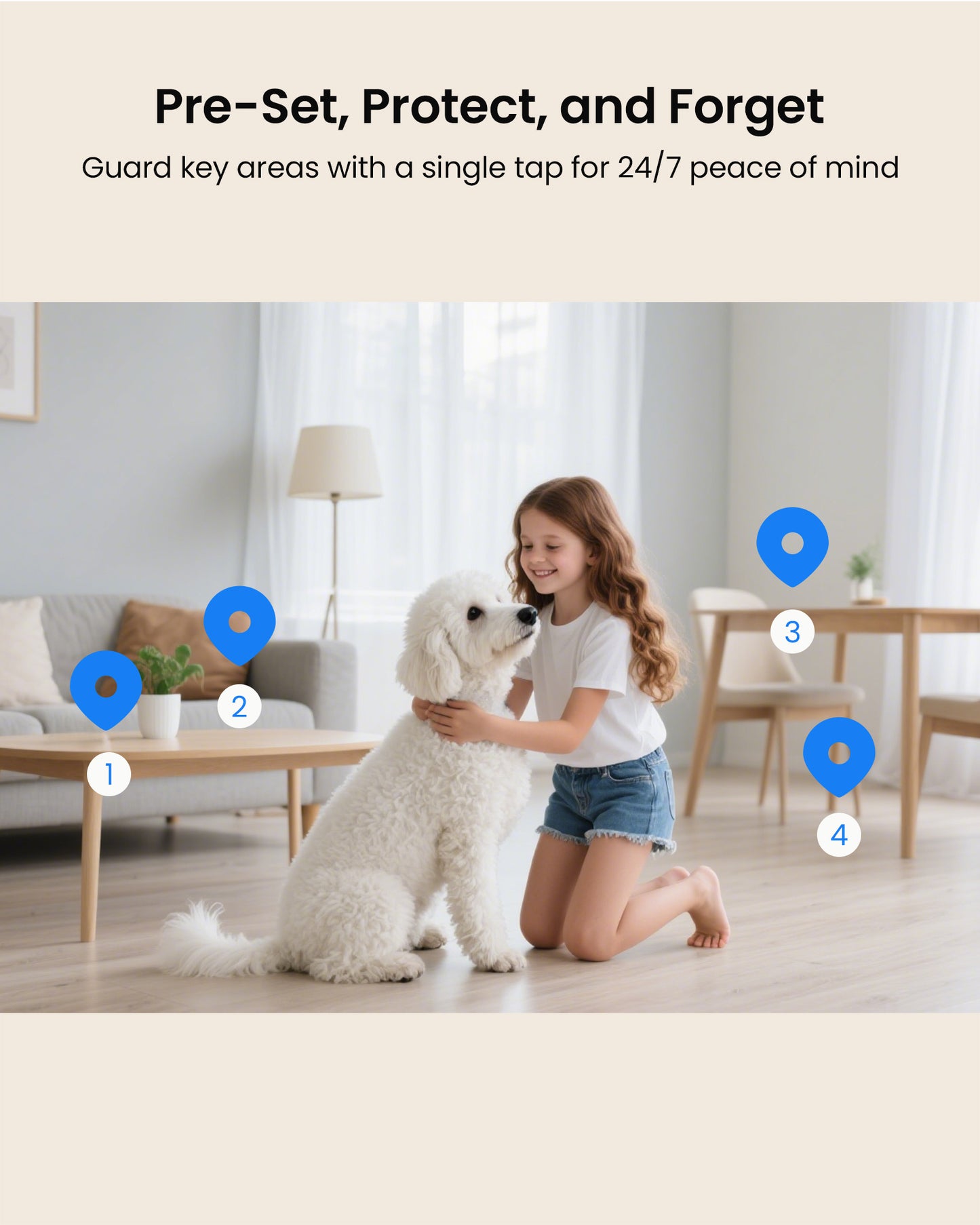4K 8MP WiFi Camera, 4K 8MP 360°Pan/Tilt Indoor Camera, 2-Way Talk, One-Touch Calling, Full-Color Night Vision in Low Light, Smart AI Detection, Auto Tracking, for Kids/Elderly/Pets, Black