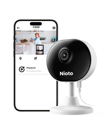 Nioto Indoor WiFi Camera, 2-Way Audio,Local Storage