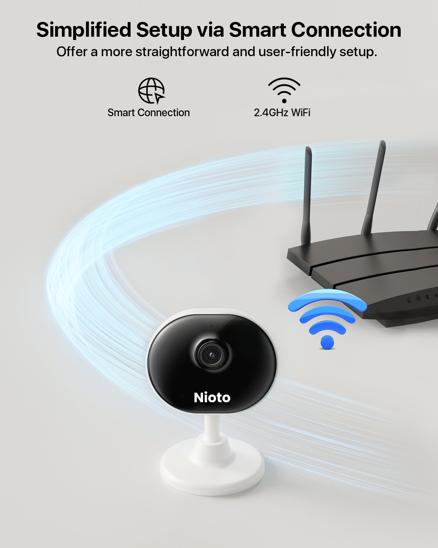 Nioto Indoor WiFi Camera, 2-Way Audio,Local Storage