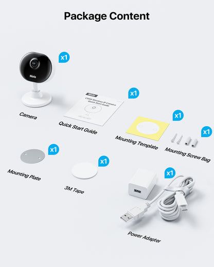 Nioto Indoor WiFi Camera, 2-Way Audio,Local Storage