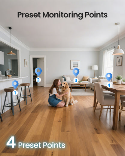 TEWY 8MP UHD Indoor WiFi Camera, Pan Tilt Zoom