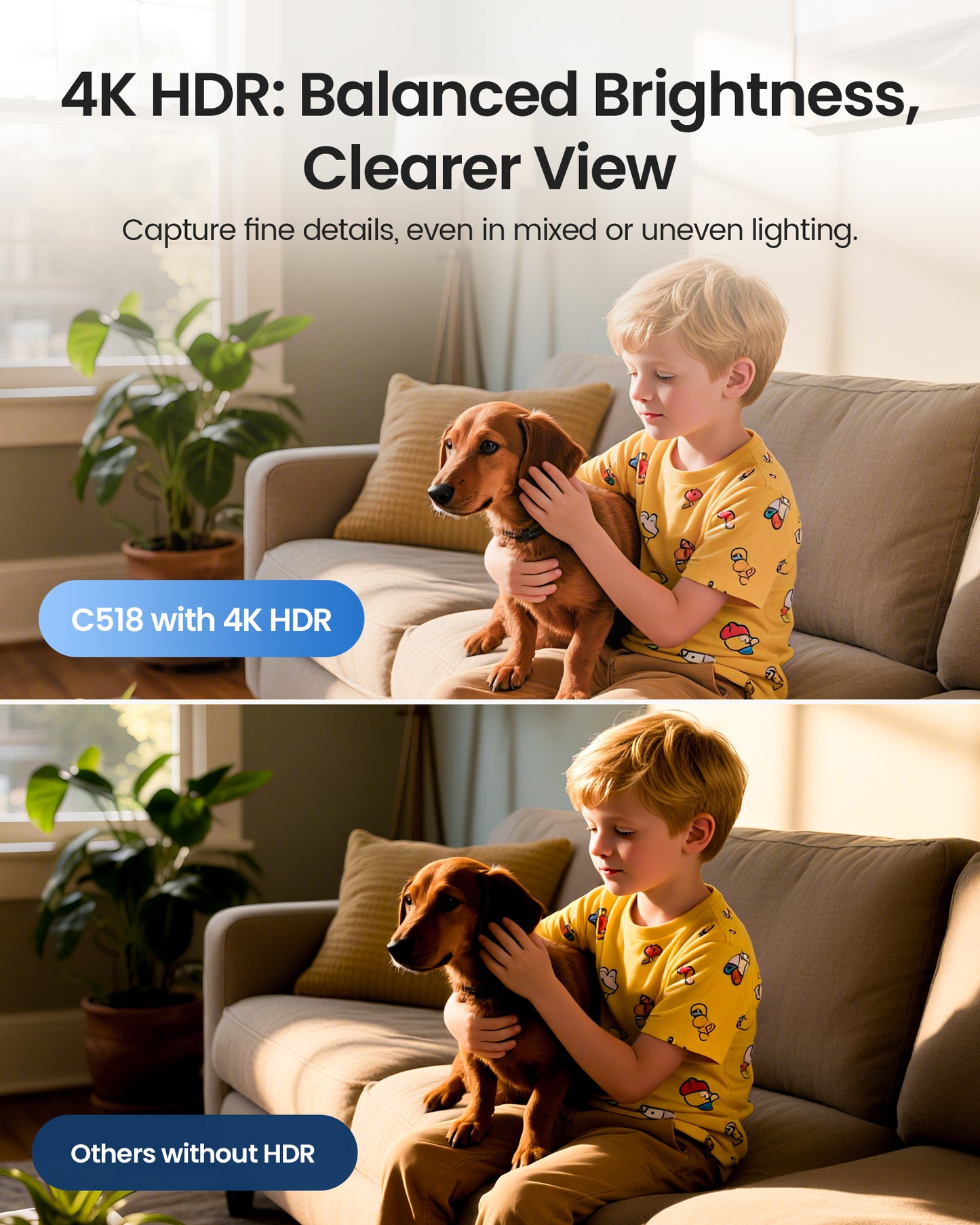 TEWY 8MP UHD Indoor WiFi Camera, Pan Tilt Zoom