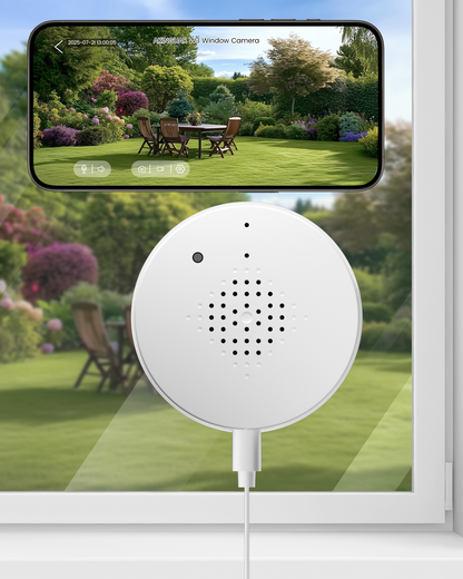 3MP 2K Window Camera, WiFi6 Indoor Camera for Home Security, with Full-Color Night Vision, AI Person/Vehicle/Motion Detection, 24/7 Recording, Easy & Quick Install, Replaces Outdoor Cameras