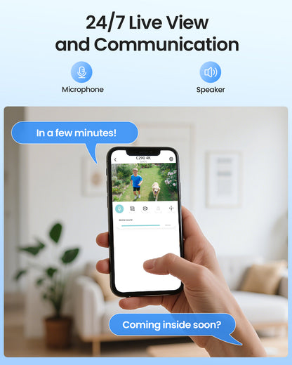 AKZHOU WiFi Camera,PTZ, Up to 128GB Local Storage