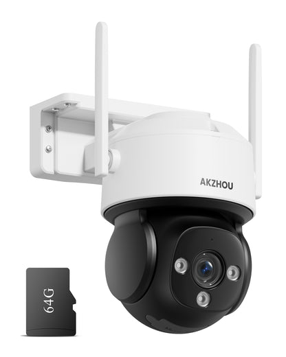 AKZHOU WiFi Camera,PTZ, Up to 128GB Local Storage