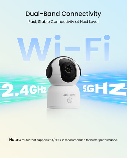 4K 8MP Indoor WiFi Security Camera | 360° Pan/Tilt |  Human/Pet/Motion Detection | 2-Way Audio