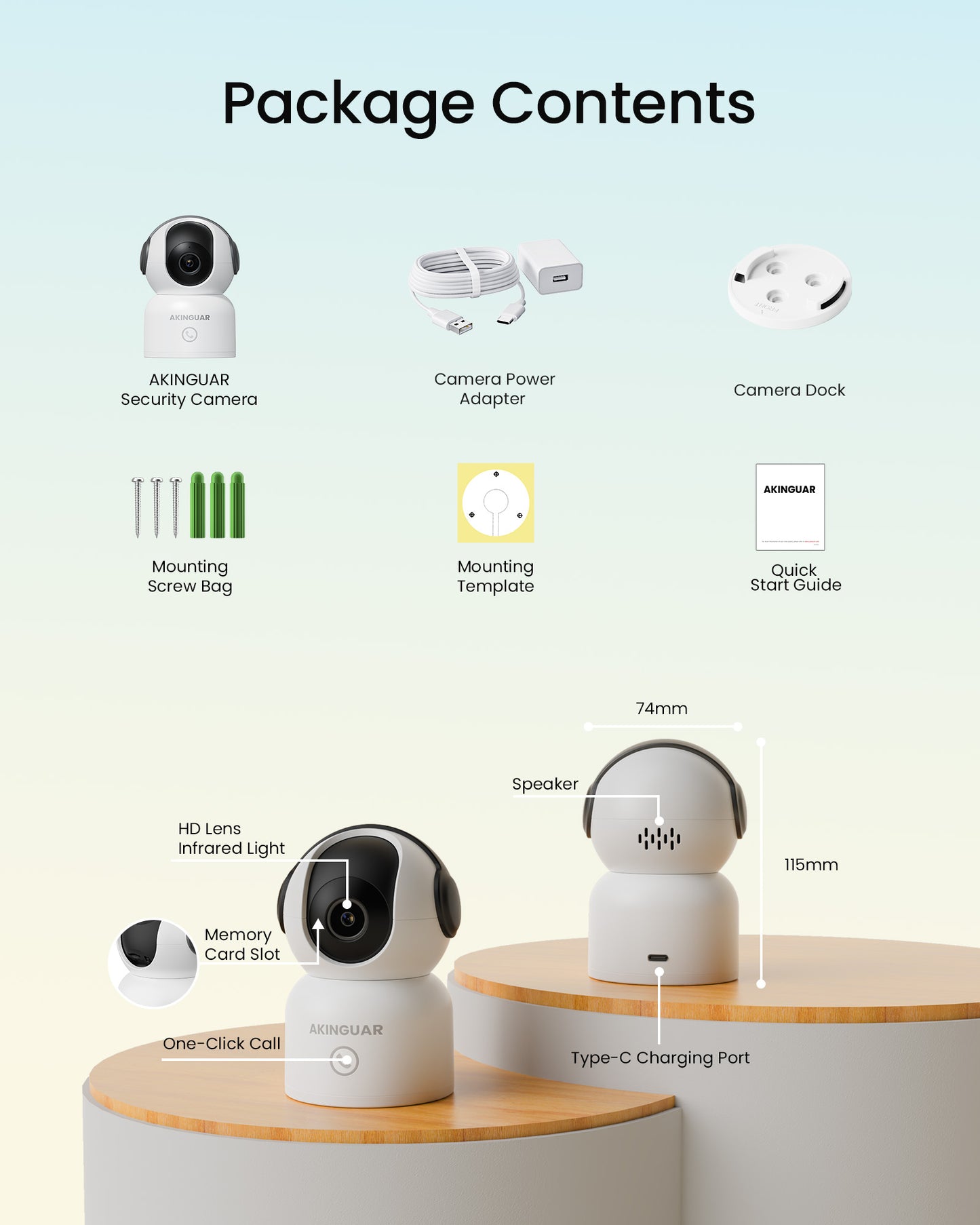 4K 8MP Indoor WiFi Security Camera | 360° Pan/Tilt |  Human/Pet/Motion Detection | 2-Way Audio