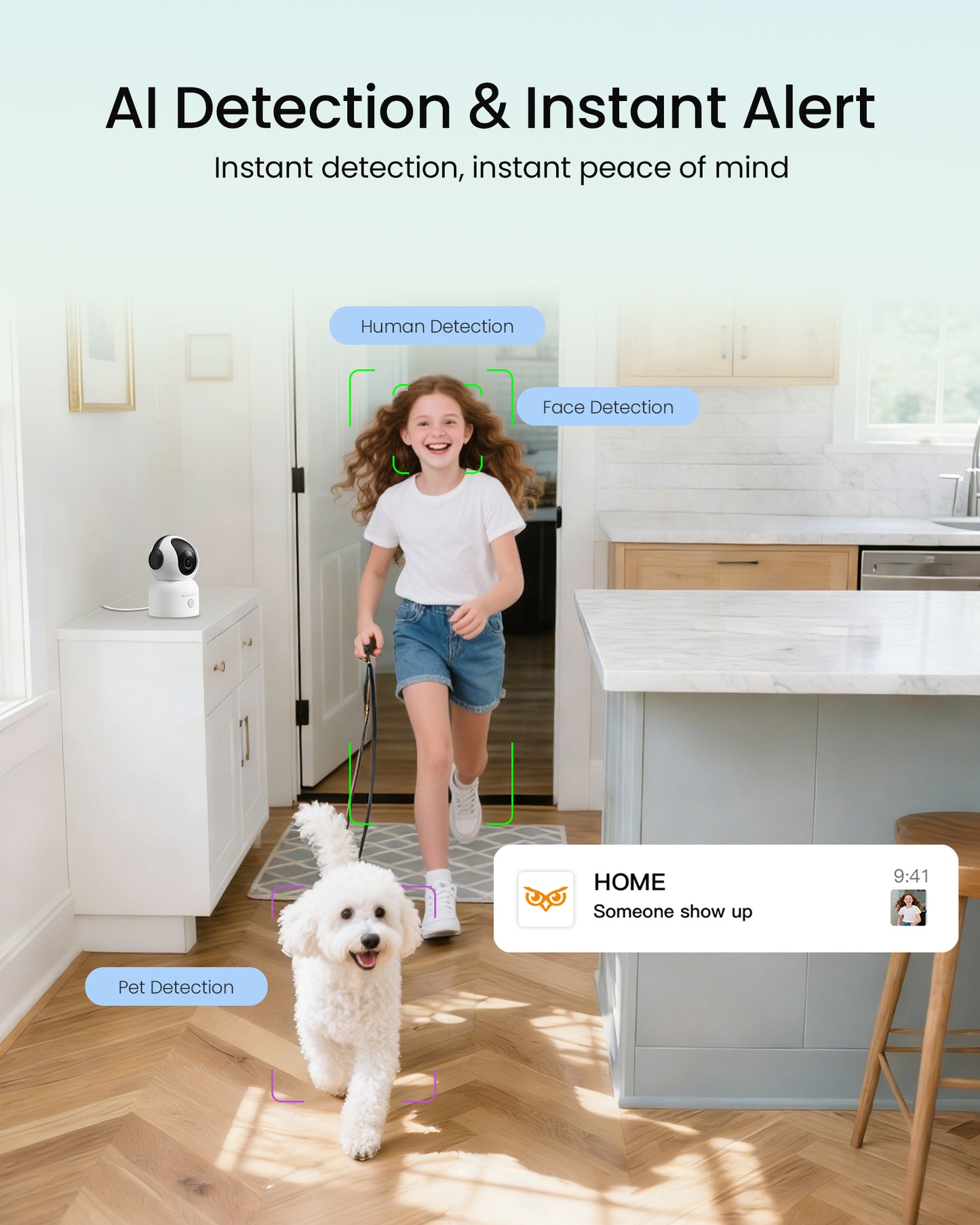 4K 8MP Indoor WiFi Security Camera | 360° Pan/Tilt |  Human/Pet/Motion Detection | 2-Way Audio