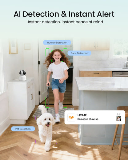 4K 8MP Indoor WiFi Security Camera | 360° Pan/Tilt |  Human/Pet/Motion Detection | 2-Way Audio